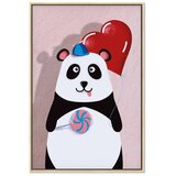  Slika - Panda with a Balloon (1 Part) Vertical 40x60 U prirodnom drvenom okviru | shoptok.hr