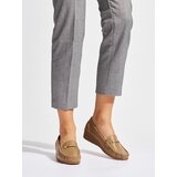 Shelvt Brown openwork loafers on a low wedge | Shoptok.si