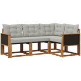 vidaXL Zunanja garnitura za sedenje 4 pcs Naravna in svetlo siva, (5000280426) | Shoptok.si