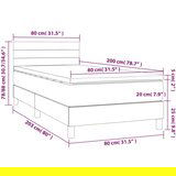  Box spring s madracem LED svjetlosivi 80x200 cm tkanina | shoptok.hr