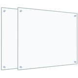  Kuhinjske zaštite od prskanja 2 kom prozirne 70x60 cm staklene | shoptok.hr