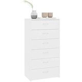 vidaXL Komoda sa 6 ladica bijela 50 x 34 x 96 cm konstruirano drvo | shoptok.hr