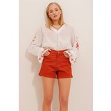 Trend Alaçatı Stili Shorts - Orange - Normal Waist | shoptok.hr