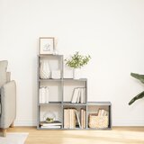 Pregrada regal za knjige 3 razina sivi 99x29x99 cm drveni | Shoptok.si