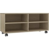 TV ormarić s kotačima boja hrasta 90x35x35 cm konstruirano drvo | shoptok.hr