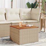  Vrtni stol bež 55 x 55 x 37 cm od poliratana i bagremovog drva | shoptok.hr