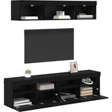 TV stenske enote z LED 5 pcs Črna Orehovina 80 x 30 x 40 cm, (5000132299) | Shoptok.si