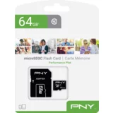 Pny Memorijska kartica MicroSDXC Performance Plus, 64GB, class 10, s adapterom