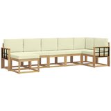 vidaXL Zunanja garnitura za sedenje 7 pcs Bela in krem Poliester, (5000280025) | Shoptok.si