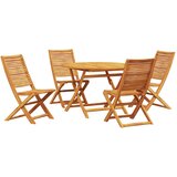  Vrtni set za objed 5 kom. Smeđa Čvrsto drvo akacije | shoptok.hr