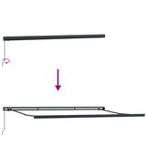 Tenda na uvlačenje antracit-bijela 5x3 m od tkanine i aluminija | shoptok.hr