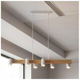 Brilagi Luster na sajli SELE 6xGU10/30W/230V bela/dekor hrasta Cene