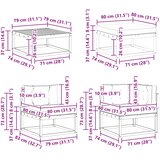 Set vanjskih sofa 9 kom. Bijela i krem | shoptok.hr