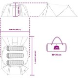  Tunelski šator s krovom Plava i siva 328 x 228 x 115 cm | shoptok.hr