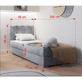 Molarem Home Dječji tapecirani krevet COIMBRA I - 200x90 cm - Madrac T21 pjena | shoptok.hr