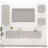  5-dijelni set TV ormarića siva betona konstruirano drvo | shoptok.hr