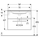 Geberit SELNOVA SQUARE 800 ORMARIĆ SA LAVABOOM 2 FIOKE AMERIČKI ORAH SVETLI GEBERIT | ePonuda.com