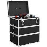 vidaXL Kovčeg za šminku 37 x 24 x 40 cm crni aluminijski | shoptok.hr