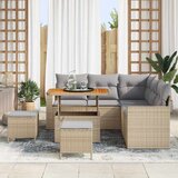  Sjedeća garnitura za vrt 8 kom. Bež poliratan 90 x 55 x 71 cm | shoptok.hr