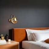 Opviq Küre aplik eskitme bal Camlı goldamber wall lamp