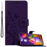 Cadorabo Samsung Galaxy M31s in klasična temno modra - ovitek v cvetličnem dizajnu z magnetnim zapiranjem, stoječo funkcijo in režami za kartice, (20860481) | Shoptok.si