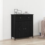 vidaXL Stranski omarica Črna Oreh 70x30x80 cm Umetno les in Jeklo, (22008754) | Shoptok.si