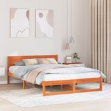 vidaXL Posteljni okvir Voskovana rjava Les 140 x 200 cm | Shoptok.si