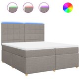 Krevet s oprugama i madracem smeđesivi 200x200 cm od tkanine | shoptok.hr