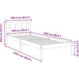  Dugi okvir kreveta bez madraca 100 x 220 cm masivna borovina | shoptok.hr
