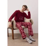 Trendyol Muški set pidžame Tedaw25Pt00035, Bordo Cene