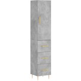 Maison Chic Visoka omara - Komoda - Predalnik betonsko siva 34,5x34x180 cm inženirski les, (21720793) | Shoptok.si