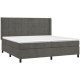  Krevet s oprugama i madracem tamnosivi 200x200 cm baršunasti | shoptok.hr