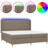The Living Store Box spring postelja z vzmetnico LED taupe 200x200 cm blago - Box Spring Postelja, (21503709) | Shoptok.si