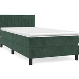Maison Chic Box spring postelja - Vzmetna postelja z vzmetnico temno zelen 90x190 cm žamet SL19595, (21894178) Cene