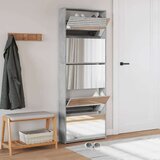 Ormarić za cipele s ogledalom i 5 razina sivi 63x17x169 5 cm | shoptok.hr