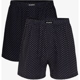 Atlantic Men's Classic Boxer Shorts with Buttons 2PACK - Navy Blue with Pattern Cene