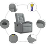  Masažni naslonjač na podizanje od tkanine svjetlosivi | shoptok.hr