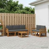 Set vanjskih sofa 6 pcs Prirodna i antracit Poliester | shoptok.hr