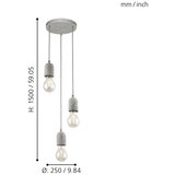 Eglo Silvares visilica/3, e27, beton optika | shoptok.hr