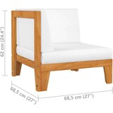  Modularna kutna sofa i krem bijeli jastuci od bagremovog drva | shoptok.hr