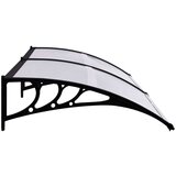  Nadstrešnica za vrata crna i prozirna 240 x 80 cm PC | shoptok.hr