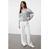 Trendyol Gray Soft Textured Cloud Patterned Knitwear Cardigan Cijene