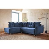 Miuform temno modra raztegljiva kotna sedežna garnitura iz rebrastega žameta (levi kot) lazy lukka – | Shoptok.si
