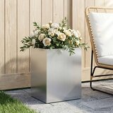  Vrtna saksija Srebrna 40 x 30 x 40 cm Pocinčani čelik | shoptok.hr