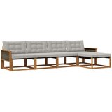 vidaXL Zunanja garnitura za sedenje 5 pcs Naravna in svetlo siva, (5000281723) | Shoptok.si