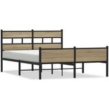  Posteljni okvir brez vzmetnice hrast 150x200 cm inženirski les, (21610421) | Shoptok.si