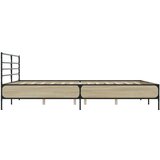  Posteljni okvir sonoma hrast 200x200 cm inž. les in kovina | Shoptok.si