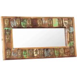  Ogledalo s likom Buddhe 110x50 cm od masivnog obnovljenog drva - 110 x 50 cm 1 | shoptok.hr
