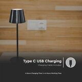  Prigušiva LED punjiva stona lampa 4W/5V 3000-6000K 1800 mAh crna | Eponuda.com