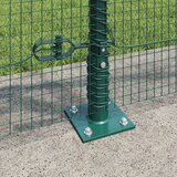 vidaXL varjena žična ograja s 13 flanged posts, zelena 1x50 m jeklo | Shoptok.si